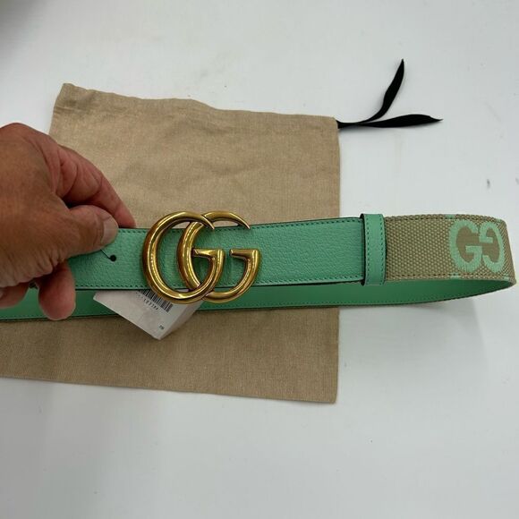 Women’s Gucci,Marmont , jumbo GG leather/canvas belt size 90 cm made in Italy - Picture 7 of 11
